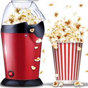 Retoo Macchina per popcorn senza grasso e olio, 900 Watt, per popcorn ad aria calda, snack sano, senza grassi e senza olio, per la casa, per popcorn, per popcorn, snack sano