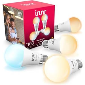 innr Lampadina Smart E27, per Hue* e hub Zigbee, Confezione da 4 | LED, Luce Bianca Calda e Fredda, 2000K-6500K, 50% di Luce in Più, 1150 lumen, Dimmerabili