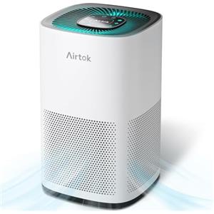 AIRTOK Purificatore Aria, Copertura Massima 990 Ft² (92㎡), Filtro 13 HEPA Purificatore Aria Rimuove 99,97% di Allergeni Fumo Polvere Polline di Pet Odore, 3 Velocità, Timer, AP1001