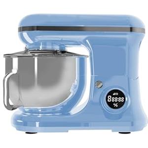 PYRAMIDEA Impastatrice Planetaria con Display Digitale 8 Velocità Testa Sollevabile 1200W con Funzione Pulse Capienza 5,2L in Acciaio Inox Colore Azzurro IP5200LB