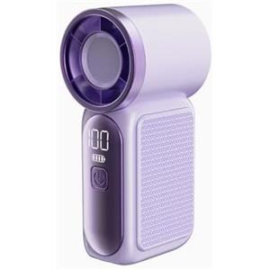 AUAUY Mini Ventilatore Portatile, 6 Velocità, USB-C Ricaricabile, Viola | Display LED Intelligente, per Viaggi, Sport, Ufficio