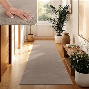 Paco Home Tappeto Moderno e Morbido per Soggiorno a Pelo Corto Lavabile Fluffy Uni Effetto Pelliccia Senza Tempo Elegante Antiscivolo Facile da Pulire, Dimensione:60x100 cm, Colore:Taupe
