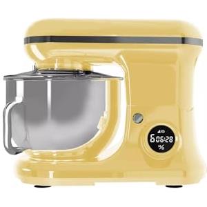 PYRAMIDEA Impastatrice Planetaria con Display Digitale 8 Velocità Testa Sollevabile 1200W con Funzione Pulse Capienza 5,2L in Acciaio Inox Colore Crema IP5200C