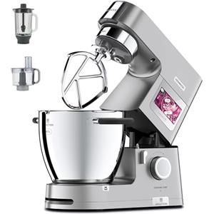 Kenwood Cooking Chef XL KCL95.424SI, Impastatrice Planetaria con Frusta K, Frullatore, Robot da Cucina, Gancio per Impasti, Display LCD, Bilancia Integrata, Ciotola Acciaio Inox 6,7L, 1500W, Argento