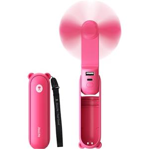 JISULIFE Ventilatore Portatile 3-in-1 con Power Bank e Torcia | 19H Max Raffreddamento, USB ricaricabile, ventilatore tascabile per viaggi/crociere/concerti/trucco, regali estivi per donne