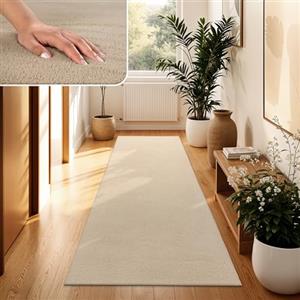 Paco Home Tappeto Moderno e Morbido per Soggiorno a Pelo Corto Lavabile Fluffy Uni Effetto Pelliccia Senza Tempo Elegante Antiscivolo Facile da Pulire, Dimensione:60x100 cm, Colore:Beige 2