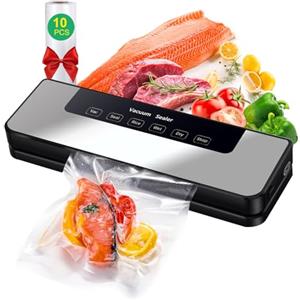 Hilifix Macchina Sottovuoto per Alimenti Professionale 65 kpa Domestica Sottovuoto | Con Sigillo più Lungo da 30mm Sigillatore Sottovuoto per Alimenti Freschi sia Secchi che Umidi, Buste per Aspirare Inclusi