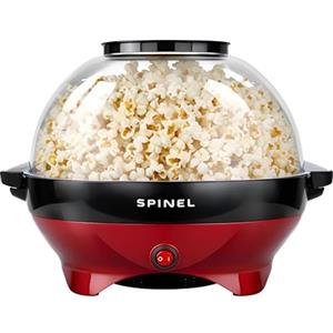SPINEL Macchina per popcorn, macchina per popcorn con zucchero, olio, burro da 5,5 l, rivestimento antiaderente, piastra rimovibile, silenzioso e veloce