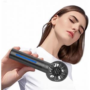 GiDaCom Mini Ventilatore Portatile con Nebulizzatore e Umidificatore - Raffrescatore USB Ricaricabile con 5 Velocità Touch, Design Compatto e Leggero (150g) - Ideale per Ufficio, Auto, Casa e Outdoor (Nero)