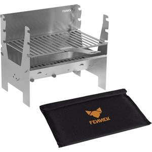FENNEK light | Barbecue a carbonella portatile ad incastro in acciaio inox | per divertimento in campeggio, in camper, in giardino e durante attività all'aperto
