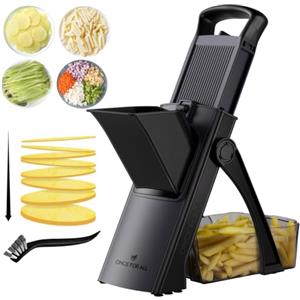 ONCE FOR ALL Mandolina Affettatrice di verdure Spessore regolabile | SupMaKin's Spessore regolabile Patate Cipolla Chopper Kitchen Chopping Artifact Multifunzionale Cutte (nero)