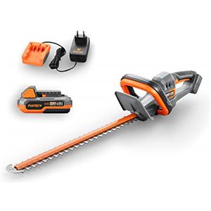 FUXTEC Tagliasiepi a batteria FX-E1HS20-SET - 20V - Taglio da 52cm - Set | Caricabatterie incluso - Impugnatura ergonomica - Peso leggero - Lame di sicurezza tagliate al laser - Massimo comfort