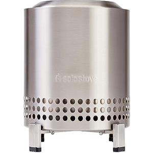 Solo Stove Mesa XL Braciere da tavolo da esterno | Mini camino portatile a bassa emissione di fumo, Alimentato a pellet o legna, acciaio inossidabile, con supporto, borsa, 21,8 x 17,8cm, 1kg