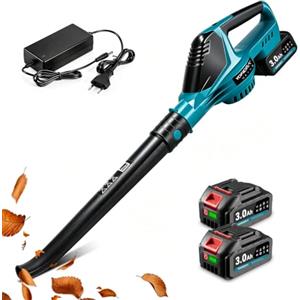 Yofidra Soffiatore Foglie a Batteria 360 km/h, Flusso d'Aria di 480 m³/h | Soffiatore Elettrico a 5 Velocità con 2 Batterie da 3000 mAh, Soffiatore per Foglie a Batteria per Giardino, Patio