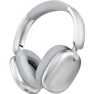 RORSOU C6 Cuffie con Cancellazione Attiva del Rumore, Cuffie Wireless Over Ear Bluetooth, Cuffie Leggere Piegevoli con Cupole Profonde per Bassi Comfort e Microfono Argento