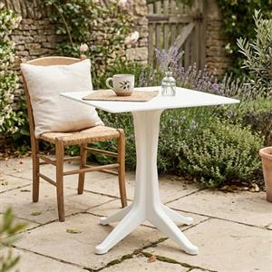 Dmora - Tavolo da esterno Trani, Ripiano quadrato fisso, Tavolino da giardino multiuso, 100% Made in Italy, 70x70h72 cm, Bianco
