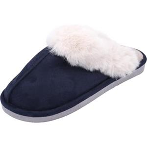 JOMIX Pantofole Uomo Invernali con Pelliccia Sinteica Morbida Ciabatte da Casa in Tessuto Caldo Suola Leggero Antiscivolo in PVC Slippers da Interno Comode