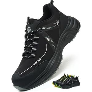 ISOOUS Scarpe Antinfortunistiche Uomo Scarpe da Lavoro Donna Leggere | Comode Scarpe da Sicurezza con Punta in Acciaio Antiscivolo Traspiranti Scarpe da Cantiere Sneaker Unisex