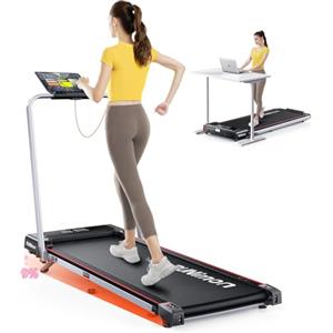 RUNIMON Tapis Roulant Elettrico Piehevole, 6 IN 1 Tapis Roulant Salvaspazio, Inclinazione 9%, 12 km/h, 2.5HP, Tapirulan con 2 Display LED, APP, Due Modalità di Controllo