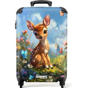 NoBoringSuitcases.com NoBoringSuitcases© Valigia Bambini, Trolley Bambina, | 55x40x20 cm - da Viaggio, Ragazza, Bagaglio a Mano (Cerbiatto - Natura)