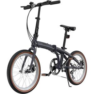 RCB GK4 Bicicletta Pieghevole 20 Pollici, Telaio in Alluminio, Cambio a 7 Velocità, Freni a Disco Meccanici, Forcella Ammortizzata in Acciaio al Carbonio, City Bike per Adulti e Ragazzi