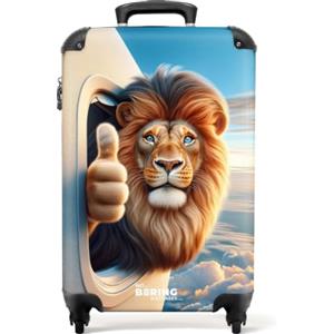 NoBoringSuitcases.com NoBoringSuitcases© Valigia Bambini, Trolley Bambino, | 55x40x20 cm - Ragazza, Bagaglio a Mano (Leone - Dorato-Marrone)