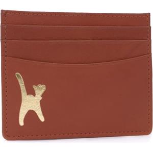 Catwalk Collection Handbags - Portacarte da Donna in Pelle - Protezione RFID - con Scatola Regalo - Polina - Marrone Chiaro