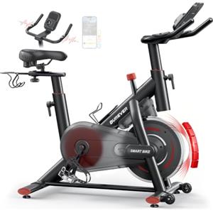 Burever Cyclette da Casa Burever, Ciclette con App, Touch Screen, Ultra Silenzioso, Frequenza Cardiaca, Magnetoresistivo Regolabile, Volano da 15 KG, Portata 170 KG