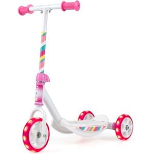 COSTWAY Monopattino a Spinta per Bambini con 3 Ruote Luminose | Monopattino per Bambini con Manubrio, Pedana Antiscivolo e Telaio in Metallo, per 2+ Anni, da Interno ed Esterno
