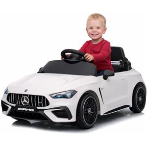 FINOOS - Mercedes CLE53 AMG - Macchina Elettrica per Bambini 12V - Telecomando - Veicolo Elettrico - Auto Elettrica per Bambino - 2+1 velocità - Clacson - LED - Musica (Bianco)