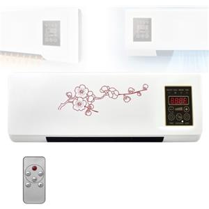 VCYEX Termoventilatore Caldo E Freddo, Climatizzatore A Parete 2 in 1 unità A Parete, Condizionatore Aria Calda E Fredda per Camera da Letto O Soggiorno White Red,55 * 24 * 12cm