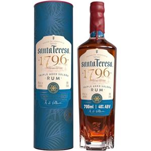 SANTA TERESA 1796 Solera Rum scuro con triplo affinamento, 40% vol., 70 cl | Rum venezuelano metodo Solera affinato 3 volte, Single Estate, distillato di pregio, idea regalo per cocktail, 700 ml