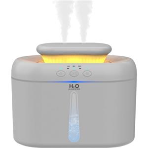 HZD Umidificatore Ambiente Bambini, 2L Umidificatore Camera da Letto | 20 dB Silenziosi per Camerette, Piante e Uffici, con Timer di Spegnimento Automatico e Funzione Luce Notturna (Grigio Chiaro)