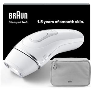 Braun Silk-Expert Pro 3 PL3020 IPL, depilazione domestica, alternativa alla depilazione laser, rasoio Venus, 2 teste, regalo per donne, bianco/argento