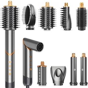 AVENHO 8 in 1 Spazzola Asciugacapelli Airstyler, Arricciacapelli Automatico, Spazzola Lisciante, Volumizzante, Adatto a Tutti i Tipi di Capelli - Silver