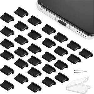 AXFEE 30Pezzi Tappi Antipolvere, Tipo C Porta di Ricarica Spina Antipolvere | Connettore Antipolvere, Compatibile con iPhone 17/16/15 Pro/Pro Max/XS/XR, Samsung Galaxy OnePlus Xiaomi Redmi Motorola