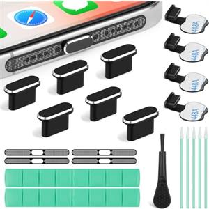 AXFEE 21 Kit Tappi Antipolvere, Tipo C Porta di Ricarica Spina Antipolvere | Adesivo a Rete Antipolvere, per Phone 17/16/15 PRO/PRO Max Google Samsung Galaxy OnePlus Xiaomi Redmi