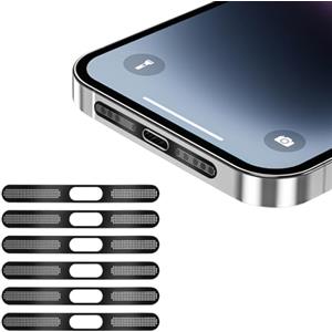 AXFEE 6 Pezzi Adesivi Antipolvere in Rete, per iPhone 17 16 15 Pro/Pro Max | Altoparlante Protettivo Integrato e Porta di Ricarica, Anti Polvere, Copertura Antipolvere per Altoparlante