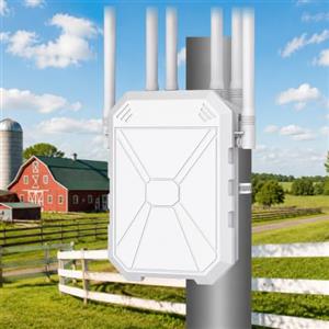 CINAMON AX3000 Ripetitore WiFi 6 da Esterno, Dual Band fino a 3000Mbps, Access Point Outdoor IP67 Waterproof con PoE, 6 Antenne ad Alto Guadagno, Copertura WiFi Lunga Distanza per Giardino Camper Garage