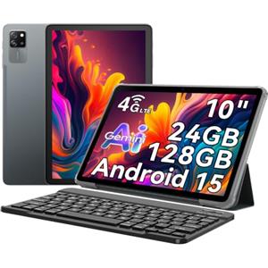 Blackview Tab60 Pro Android 15 Tablet 10 pollici, 24 GB (8 GB + 16 GB di estensione), RAM + 128 GB ROM (2 TB TF), Dual 4G LTE, Octa Core PC, 7700 mAh, Widevine L1 HD, display 5G WiFi, Face ID, GPS