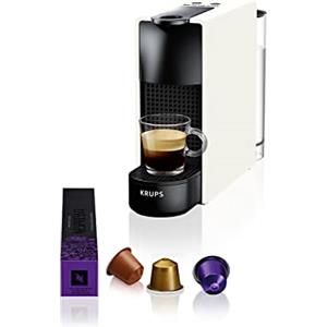 Krups Nespresso Essenza Mini, Macchina da Caffè, Bianco, XN1101 | con 2 Lunghezze in Tazza, Design Ultra-Compatto, Eco Mode, Pressione 19 Bar, Riscaldamento Rapido