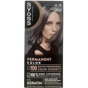 Syoss Colorazione permanente per capelli, 4.15 Smoke Chrome, 115 ml