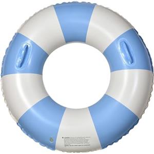 Generic Salvagente con manici a righe ispessite | Salvagente a righe con manici per feste, spiaggia, estate, adulti, giochi d'acqua e vacanze
