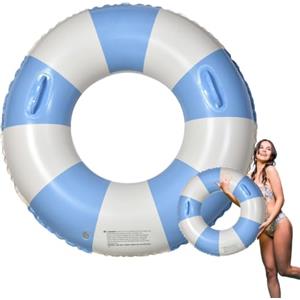 Generic Salvagente salvagente anti-ribaltamento con manici | Galleggiante a forma di O per feste in spiaggia estate adulti vacanze giochi d'acqua