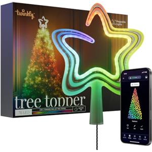 Twinkly Tree Topper, Puntale Albero di Natale Luminoso, Puntale a Stella con 74 LED RGB Mappabili, USB Tipo C, Luci LED Smart Multicolore, Compatibile con Alexa e Google Home, Controllato da App