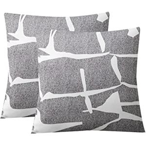 Jaotto Federe Confezione da 2 Federe Cuscini Divano Decorativi Fodere Quadrati Spandex 45x45cm Cuscino Copricuscini per Soggiorno Camera da Letto Casa(Linea Grigio,Set di 2)