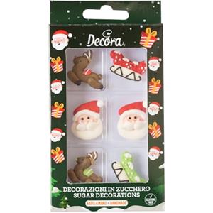 Decora, 0500220, Confezione da 6 Decorazioni Santa Claus, In Zucchero