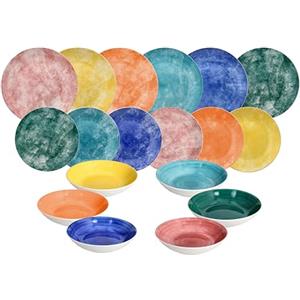 Tognana Fiesta, Servizio piatti per 6 persone 18 pezzi, porcellana, multicolor