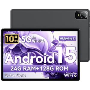MENTUME Tablet 10 Pollici, Tablet Android 15, Unisoc T30 Quad-Core, 18 GB RAM + 128 GB ROM + 1 TB TF, Display HD IPS 1280x800, Fotocamera Doppia 5MP + 8MP, 6000 mAh, WiFi 6, BT 5.0, Widevine L1, GPS (L90)