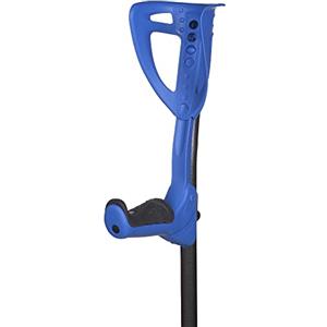 FDI - Stampelle per adulti Ergotech. Coppia Di Stampelle Regolabili In Altezza E Manico Pieghevole. Alluminio ultraleggero. Colore blu. Taglia unica